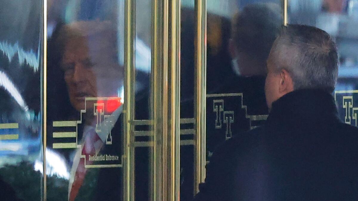 Donald Trump departs Trump Tower enroute to a pre-trial hearing at Manhattan Criminal Court in New York City. — AFP