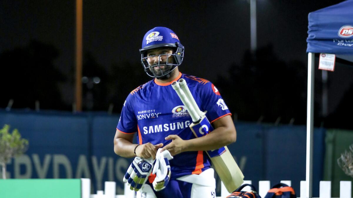 Mumbai Indians skipper Rohit Sharma goes out to bat during their practice session. - Supplied photo