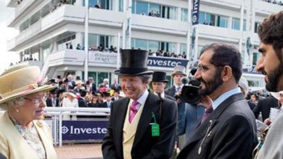 Shaikh Mohammed bin Rashid meets Queen Elizabeth II at English Derby
