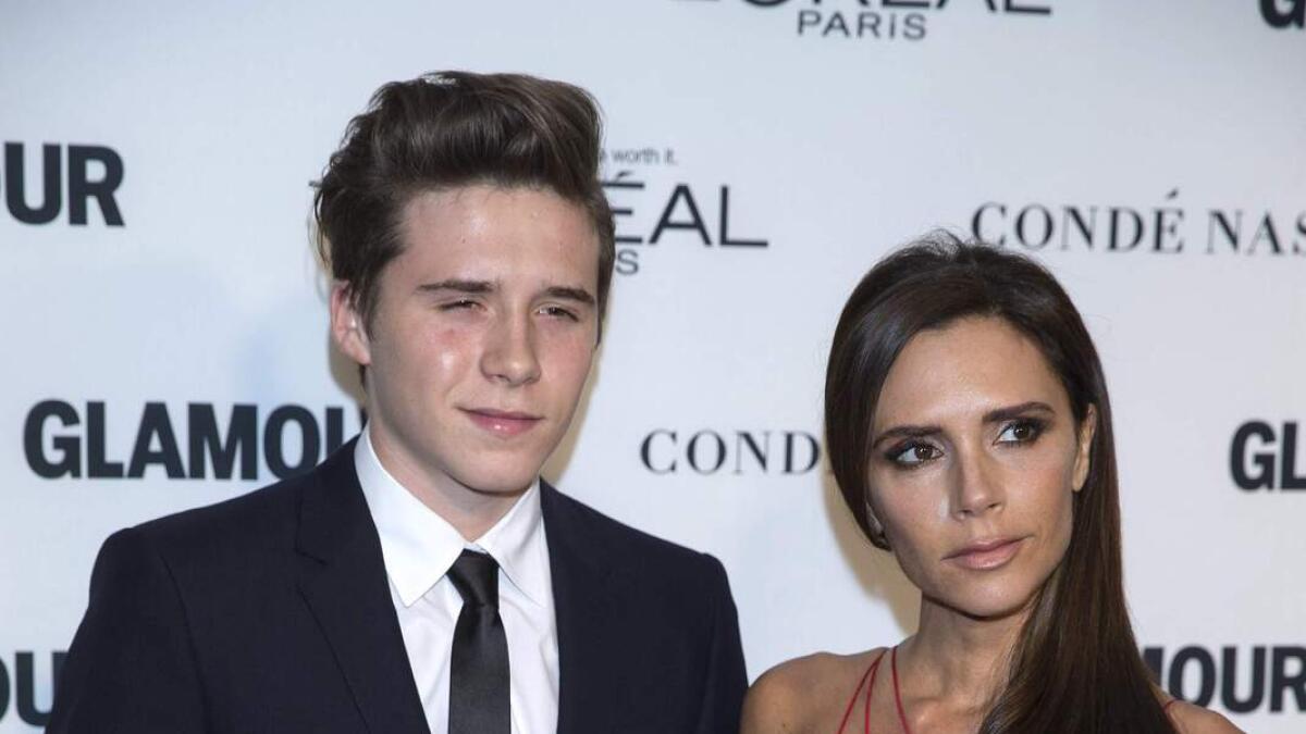 Victoria Beckham was given the The Fashion Force award by son Brooklyn