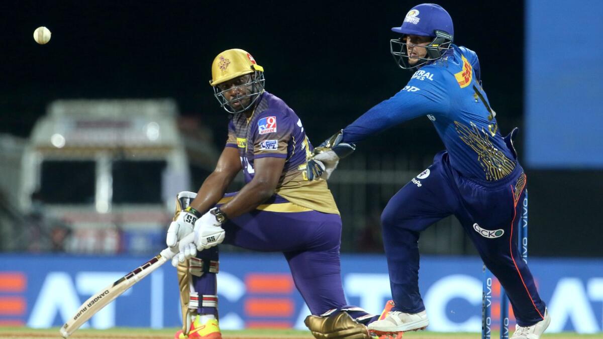 Andre Russell of Kolkata Knight Riders plays a shot. (BCCI)