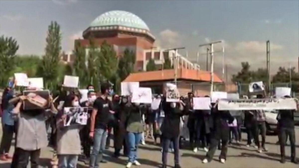 University students protest in Iran's capital Tehran. – AFP