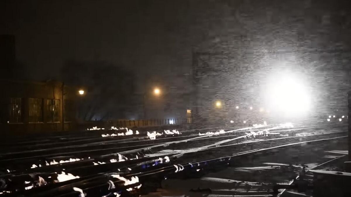 Video: Train tracks set on fire in Chicago to beat the cold