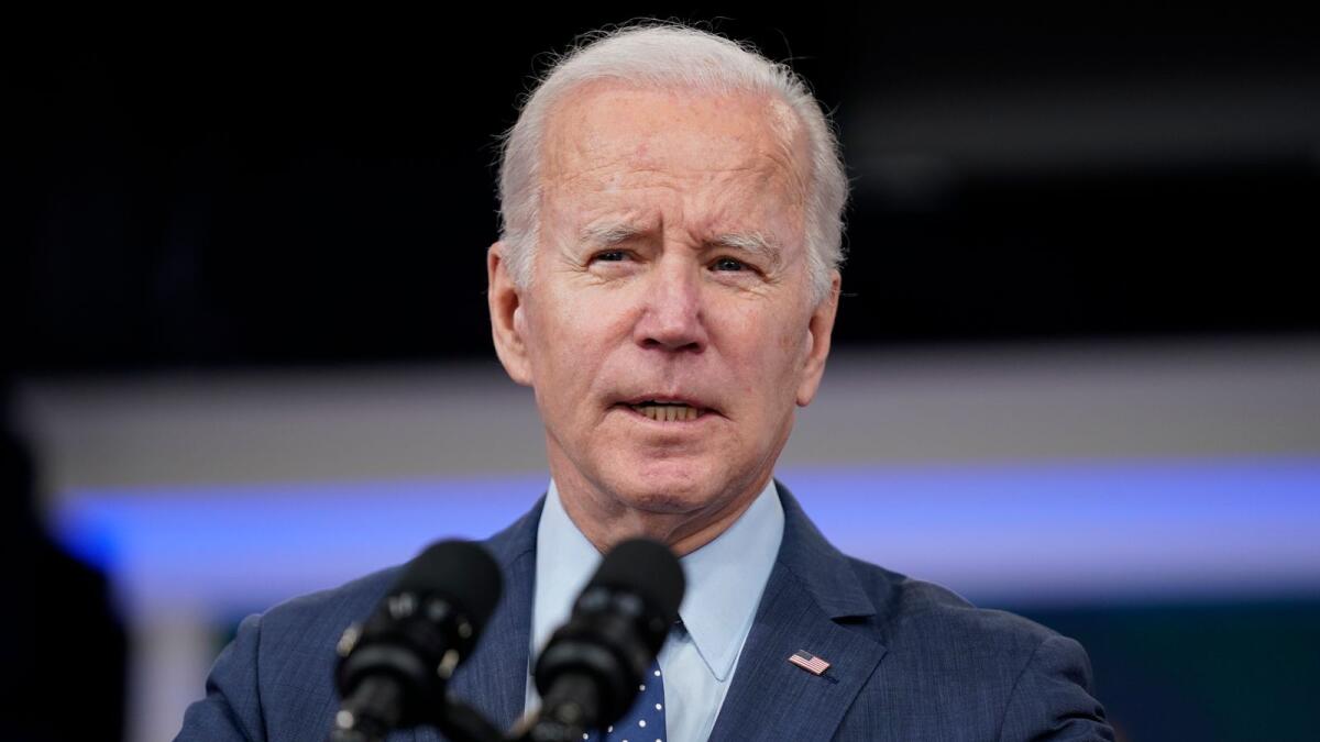 President Joe Biden delivers remarks on the Chinese surveillance balloon and other unidentified objects shot down by the U.S. military, on Thursday. — AP