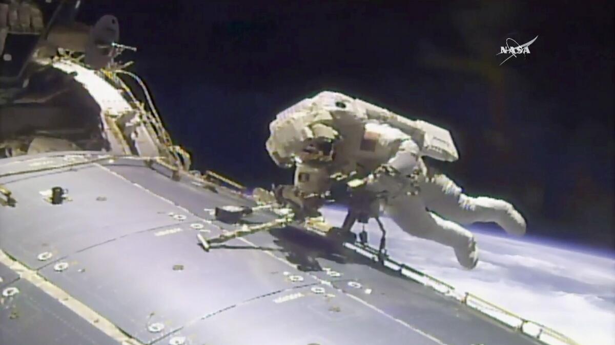 Awesomesauce, says astronaut on spacewalk