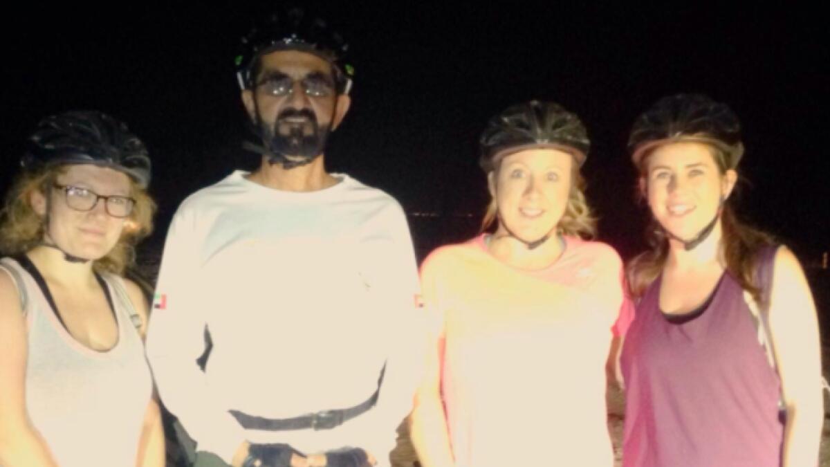 Sheikh Mohammed saves women cyclists in Dubai desert