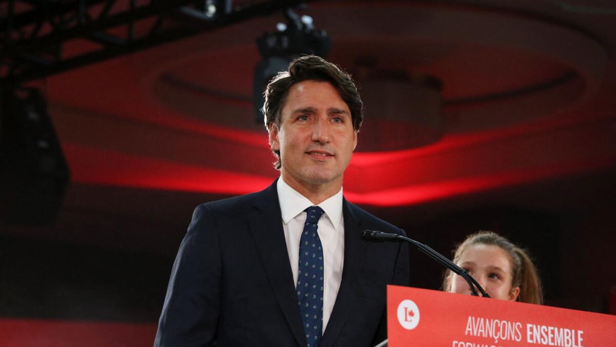Canada's Prime Minister Justin Trudeau won a third term in Monday's federal election.   Photo: AFP