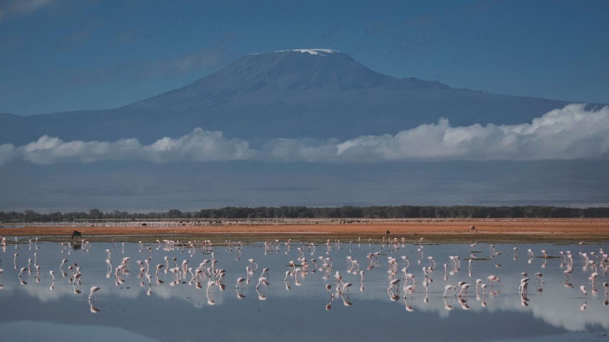 A general view on Mount Kilimanjaro taken on July 21, 2022 from the Amboseli National Park in Kenya. — AFP file