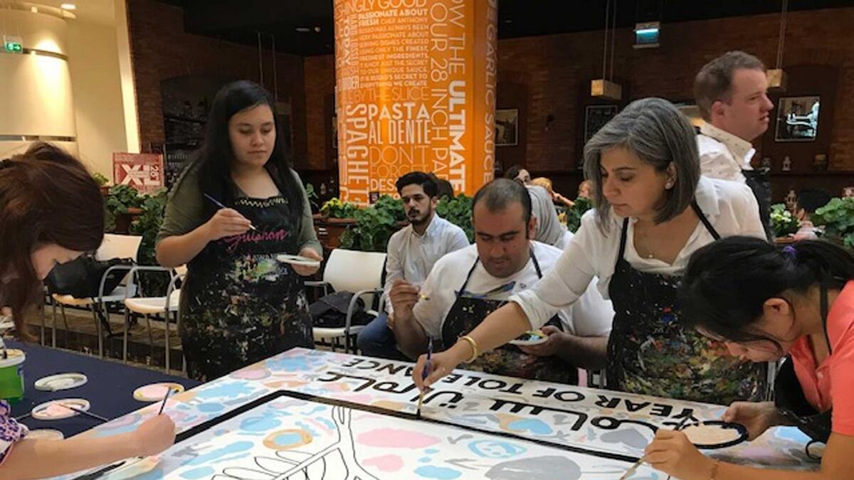 Determined artists from UAE, Canada team up for largest tolerance canvas