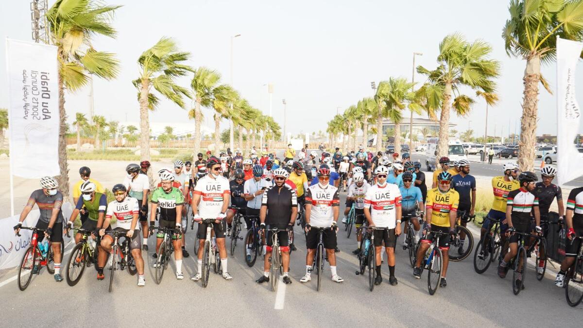 The Abu Dhabi Cycling Club celebrates UAE Team Emirates' winning of the Tour de France.— Supplied photo