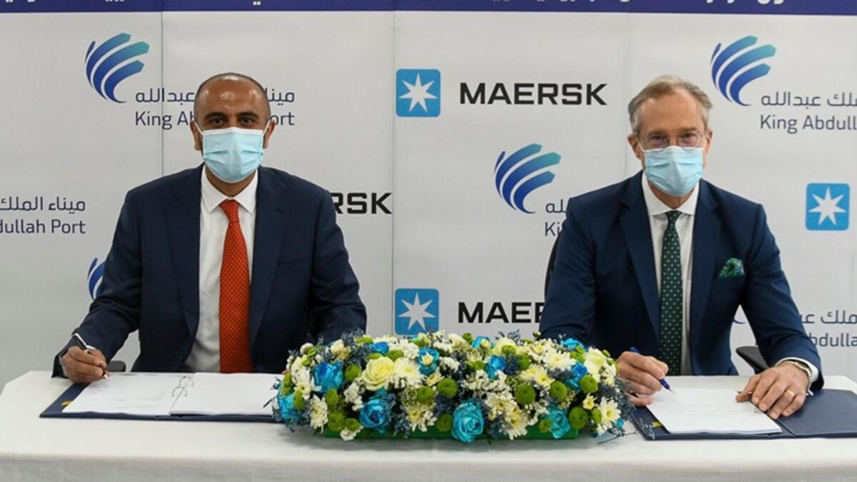 Mohammad Shihab, Managing Director of Maersk Saudi Arabia, and Jay New, CEO of King Abdullah Port. — Supplied photo
