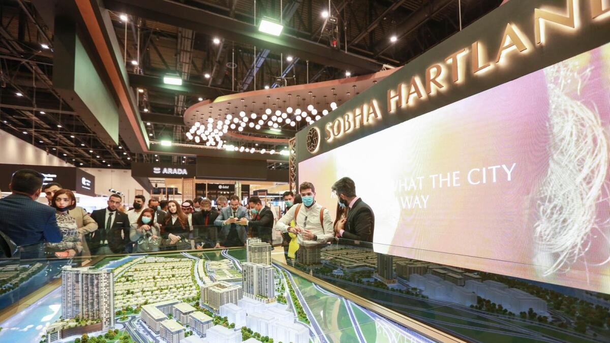 The three-day event, which is being held at Dubai Exhibition Centre, Expo 2020, got into its stride the UAE’s Sobha Realty was celebrating a multi-million-dirham first day sales tally. — Supplied photo