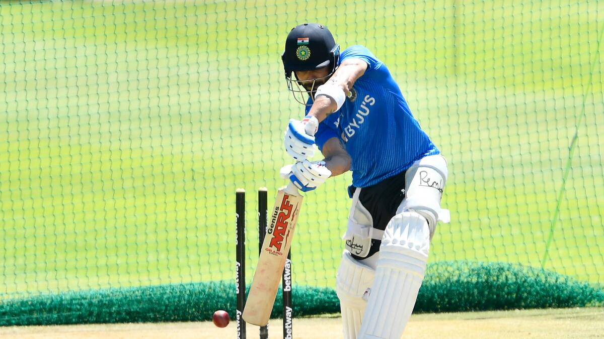 Indian captain Virat Kohli bats during a net session in Cape Town on Sunday. (BCCI Twitter)