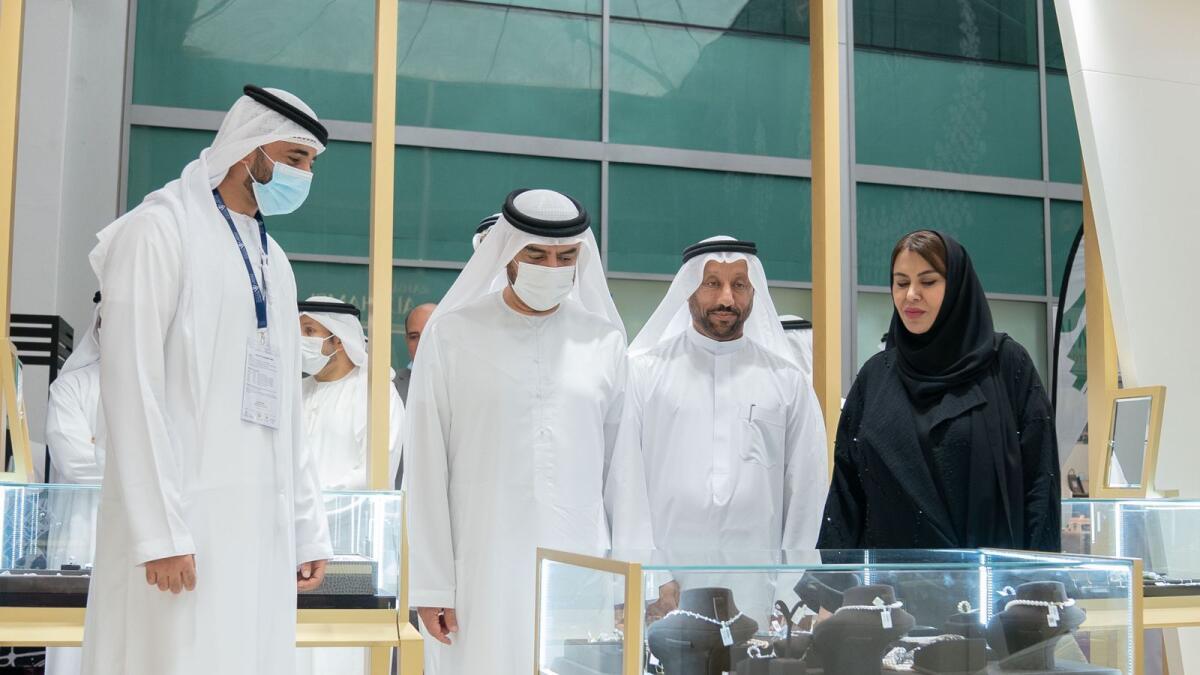 Sheikh Abdullah toured the exhibition halls, where he met exhibitors and officials of Emirati companies and foreign pavilions. — Supplied photo