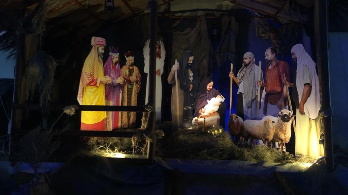 A nativity scene set up at the Christmas Village of St George’s Orthodox Cathedral in Abu Dhabi. (Supplied photo)
