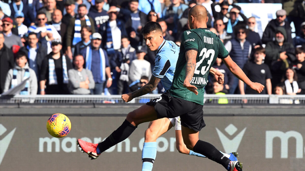 Lazio's Correa scores their second goal. - Reuters