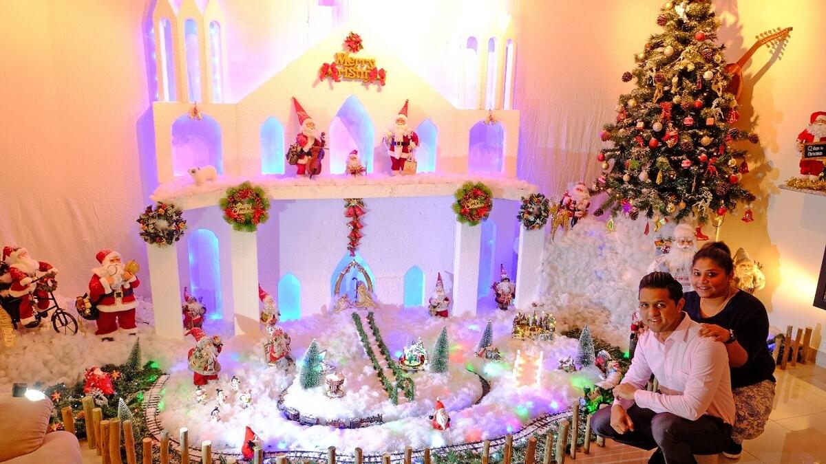 Indian expat couple builds 9-foot high Christmas village out of waste