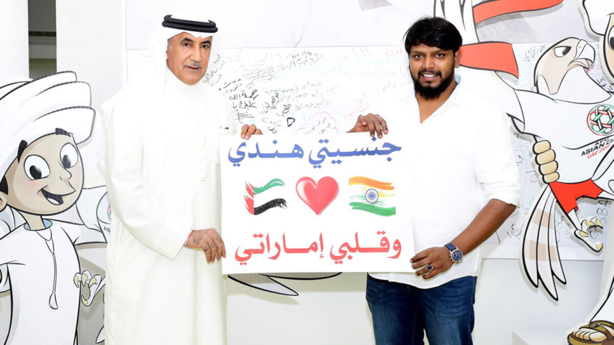 Video: Indian football fan cheers UAE at Asian Cup, honoured