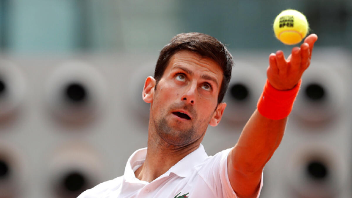 Novak Djokovic went through the motions at the Novak Tennis Centre in Belgrade. -- AFP file