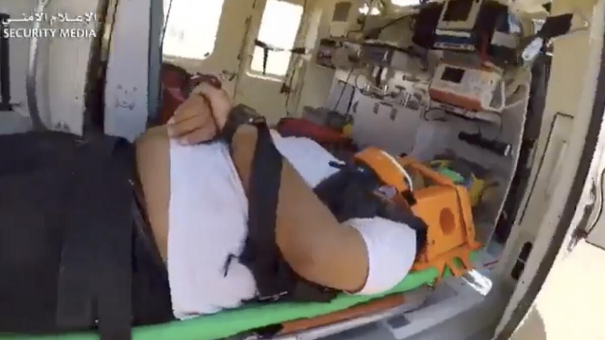 Video: Emirati injured in desert crash airlifted to hospital
