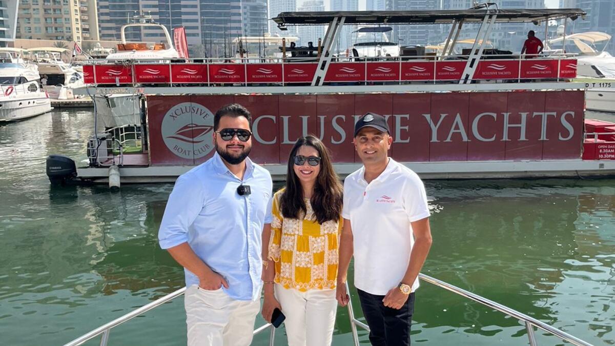 From L to R: Avinash Babur, founder and CEO, InsuranceMarket.ae, Grishma Apte, general manager — myAlfred and Amit Patel, founder and managing director —Xclusive Yachts.