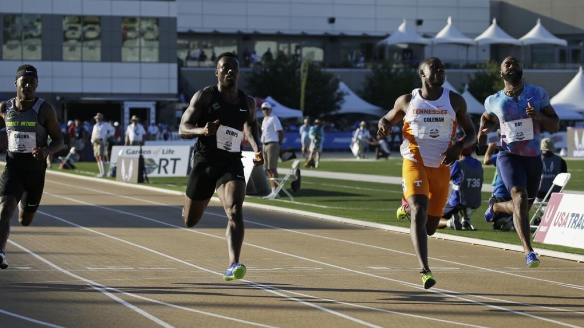 Coleman sizzles in 100m heats; Gatlin keeps pace