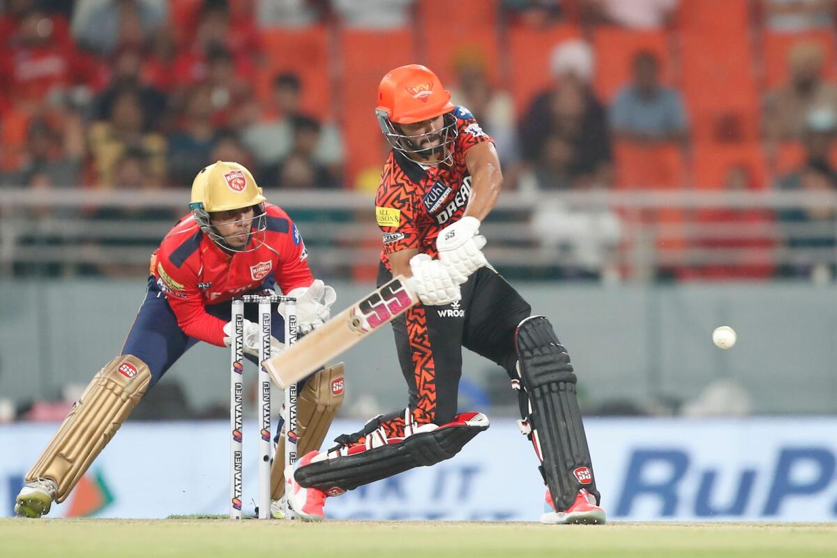 Nitish Kumar Reddy of Sunrisers Hyderabad plays a shot during the match against Punjab Kings. — IPL