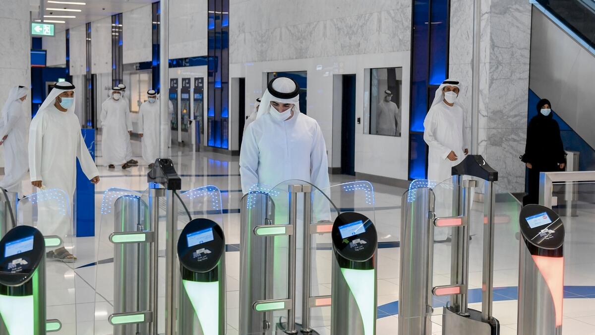 Sheikh Hamdan was also briefed on the Dh11 billion Route 2020 project, linking seven stations, extends 15km on the Red Line from the Jebel Ali Metro Station to the Expo 2020 Station.