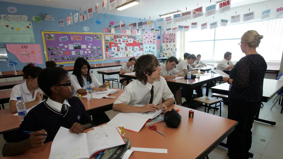 Students in classroom at Wellington International School, Dubai.-File photo