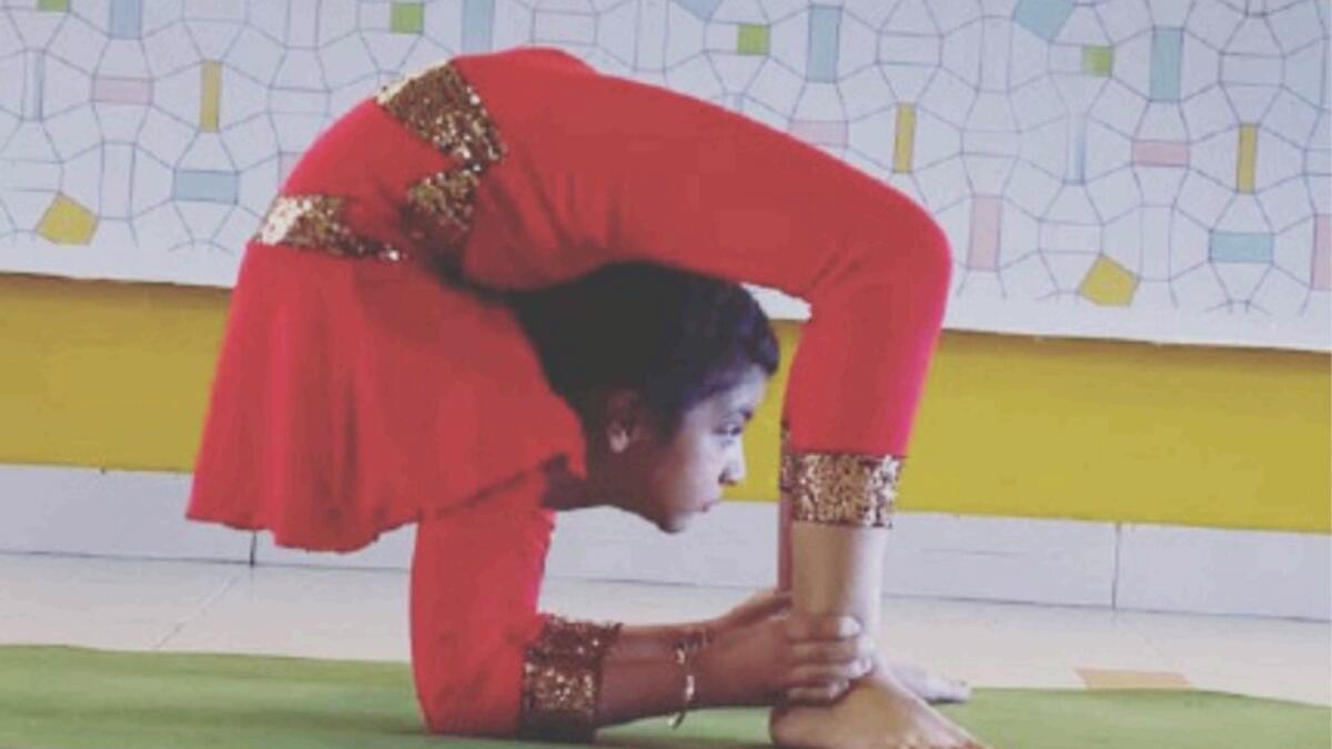 Samridhi Kalia practising yoga. — Supplied photo