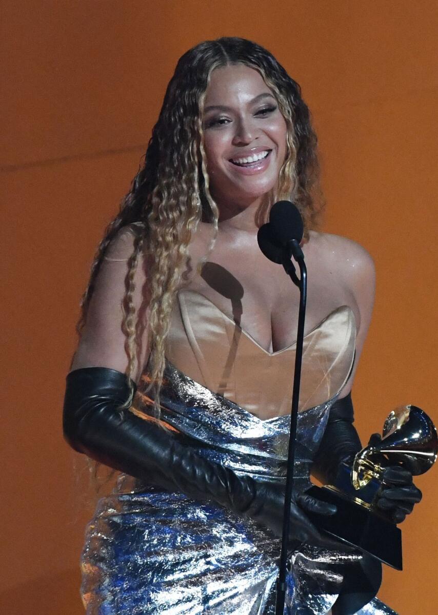 Beyonce accepts the award for Best Dance/Electronic Music Album for 'Renaissance'