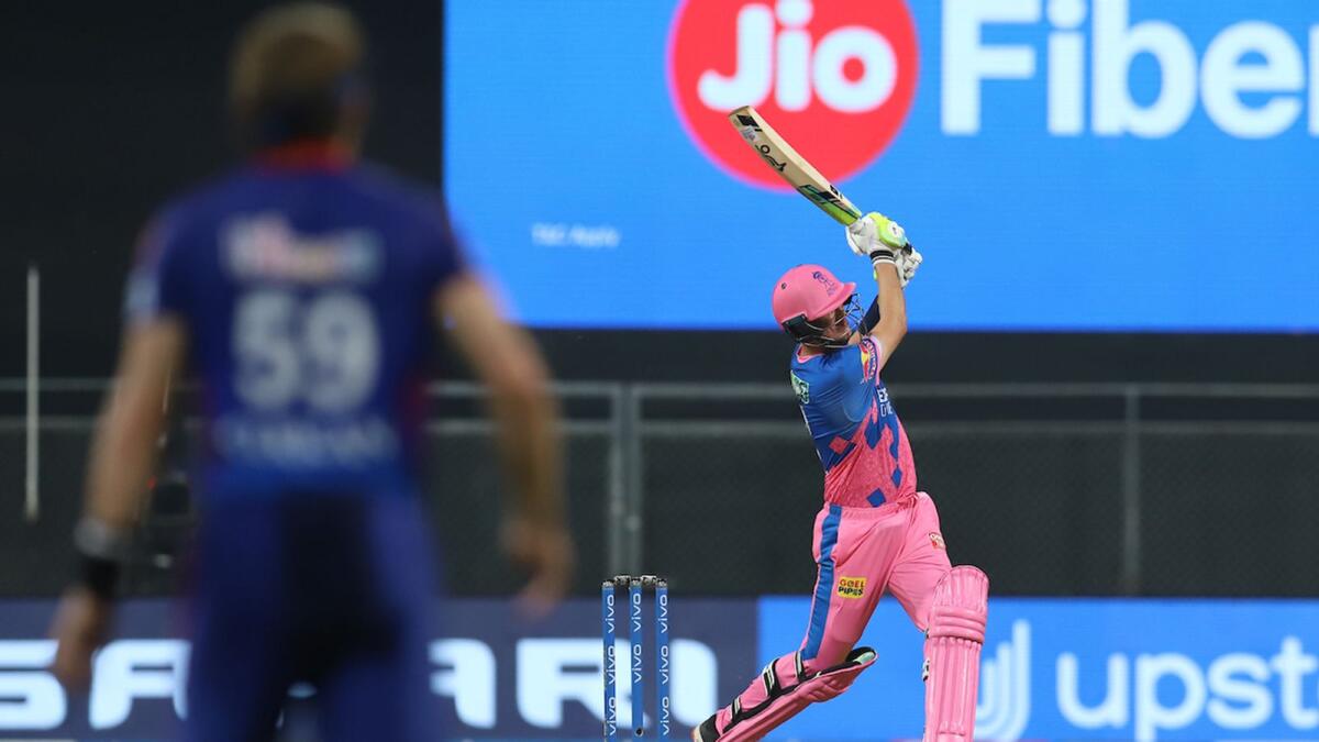 Chris Morris smashes it for a six. — IPL Twitter