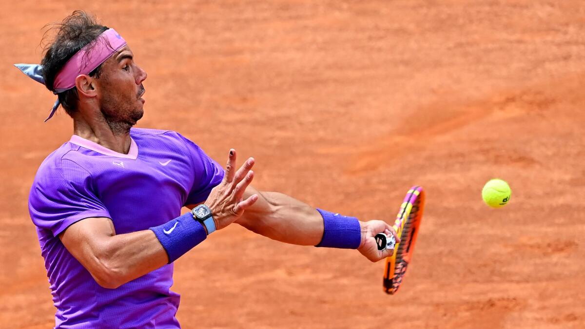 Spain's Rafael Nadal plays a return to Germany's Alexander Zverev. (AFP)