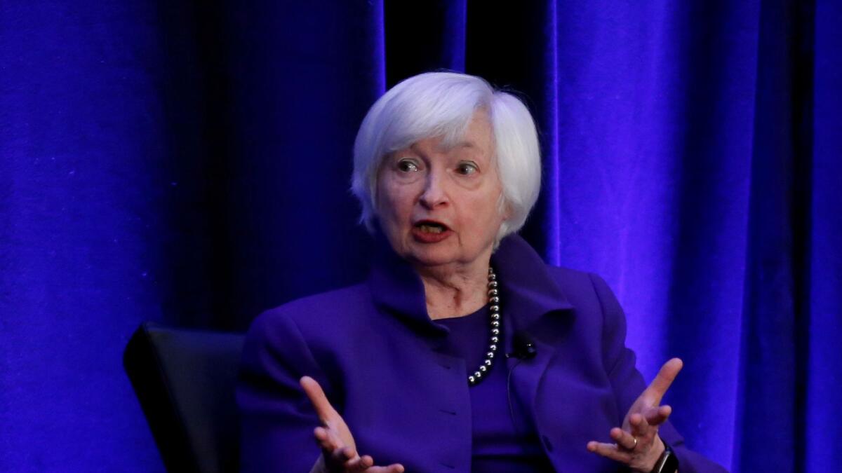 Former Federal Reserve Chair Janet Yellen speaks during a panel discussion at the American Economic Association/Allied Social Science Association (ASSA) 2019 meeting in Atlanta, Georgia, U.S., January 4, 2019.
