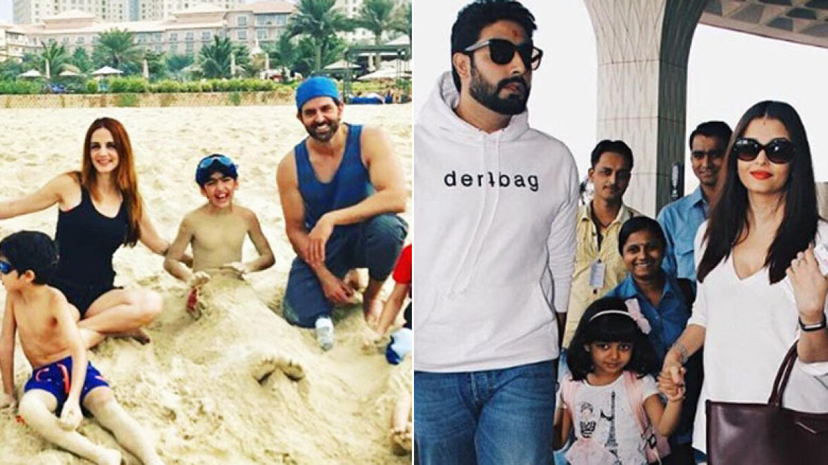 Pics: Hrithik Roshan, family and Bachchans in Dubai to ring in the New Year