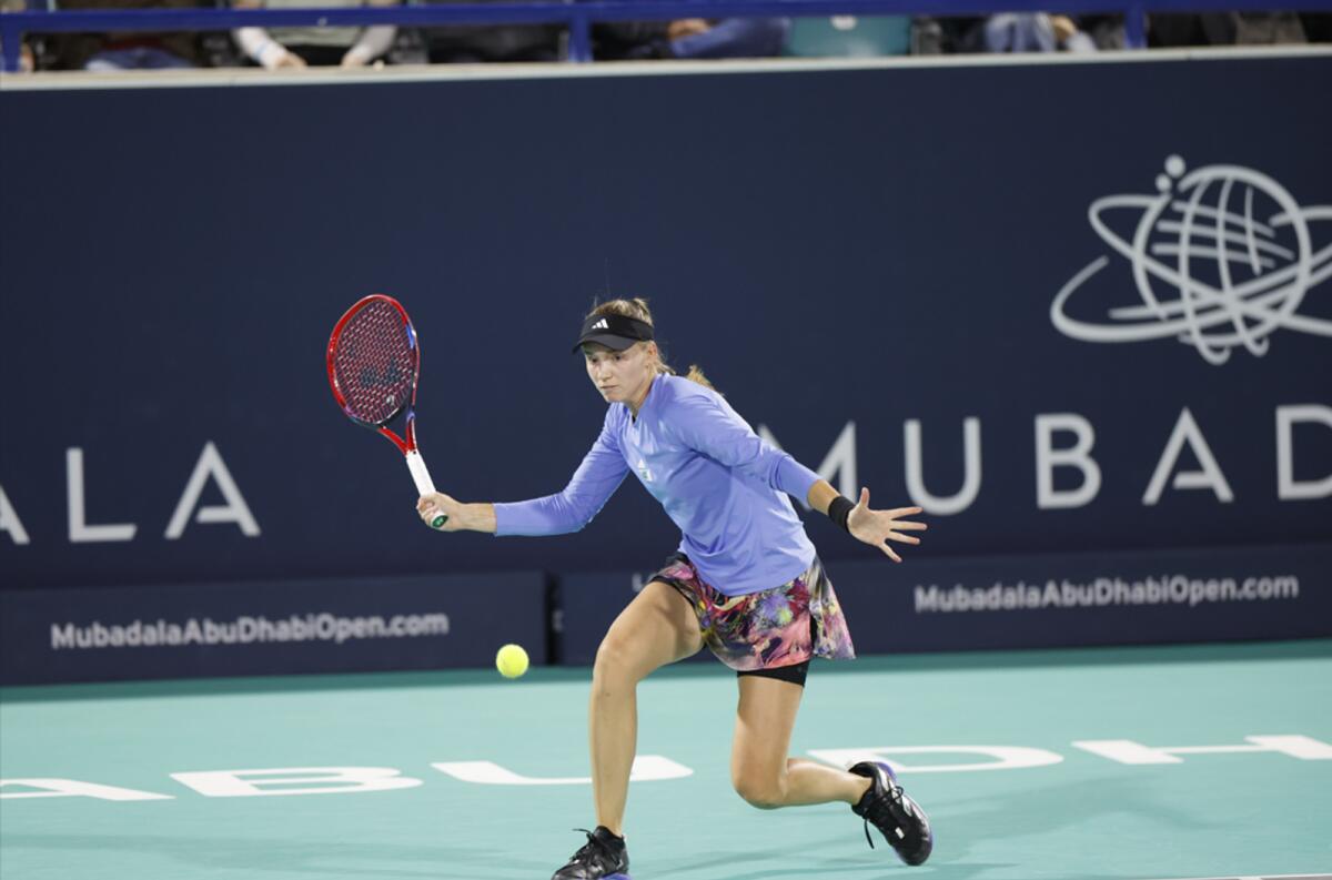 Elena Rybakina hits a forehand return during her match on Thursday. — Supplied photo