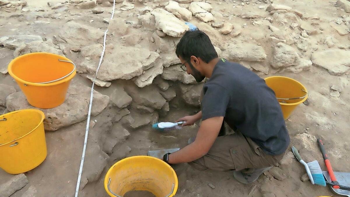 Tarek Al Hammadi carrying out an excavation.-Supplied photo