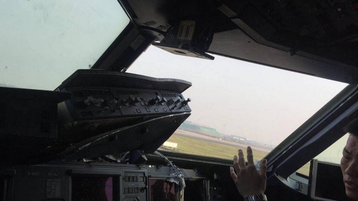 Flight makes emergency landing as cockpit windshield breaks off