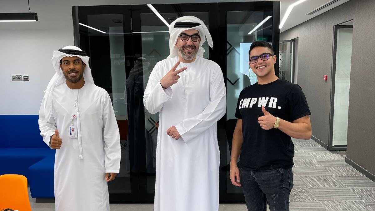 Khalid Al Nakhi, acting director; Mohammed al Madhi, director of programs and events of Sharjah Capability Development (Tatweer) and Ally Salama, founder of EMPWR.