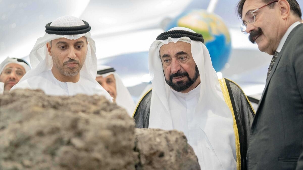 His Highness Sheikh Dr Sultan bin Muhammad Al Qasimi, Member of the Supreme Council and Ruler of Sharjah, during the launch of the UAE Meteor Monitoring Network. — Wam