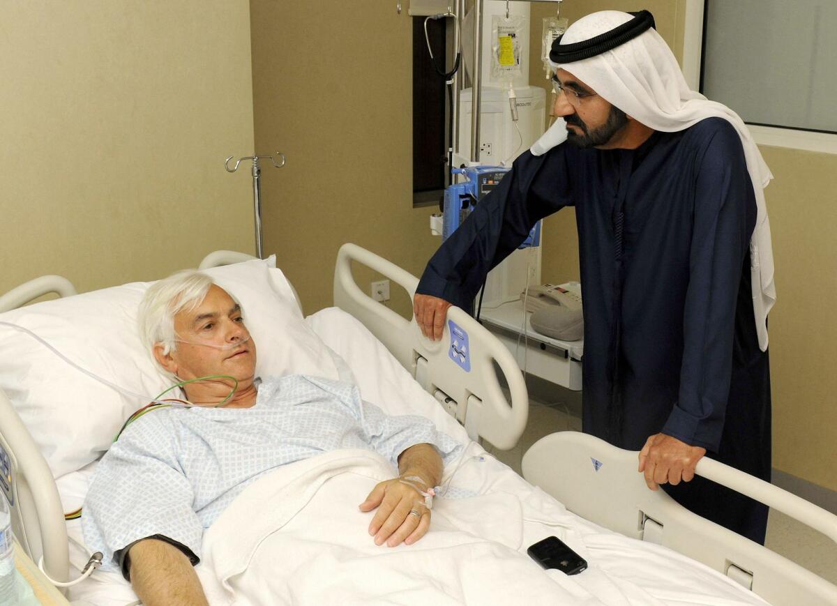Sheikh Mohammed bin Rashid Al Maktoum, Vice President and Prime Minister of the UAE and Ruler of Dubai, visited Bob Baffert in the hospital. — AFP file