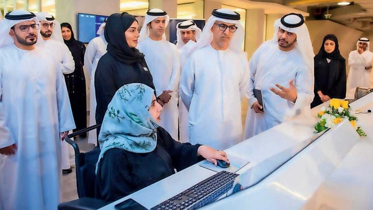 Officials during the launch of the Tamm platform that will offer services from 12 government entities.