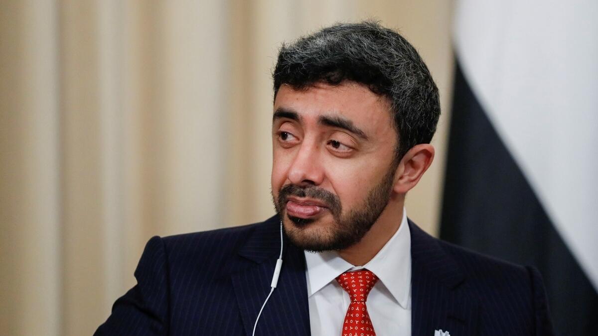 Minister of Foreign Affairs and International Cooperation Sheikh Abdullah bin Zayed Al Nahyan.- Reuters
