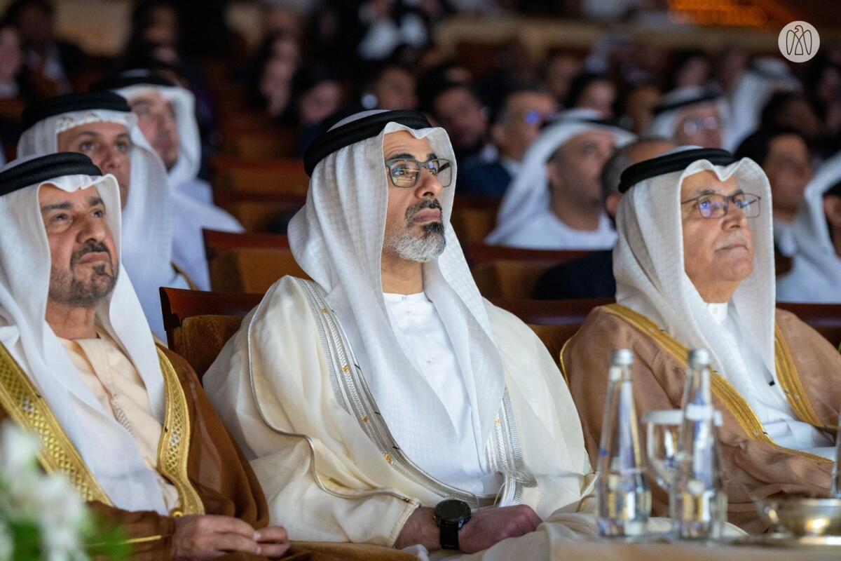Sheikh Khaled bin Mohamed bin Zayed Al Nahyan (C). Photo: WAM