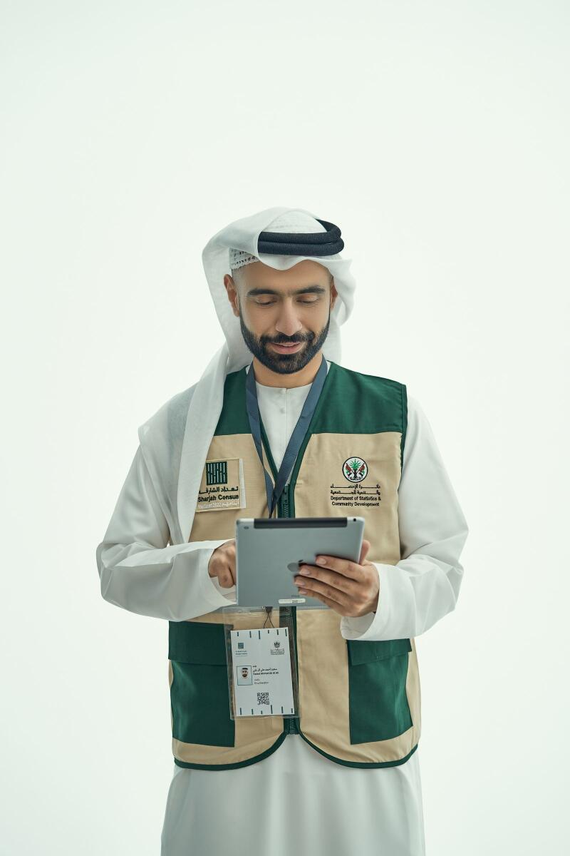 Unique ID tags, special vests with logos of DSCD and Sharjah Census 2022 for enumerator. Photo: Supplied