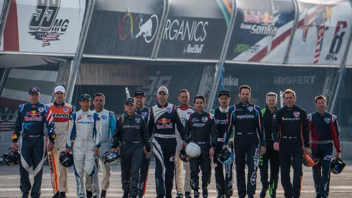 The Masterclass pilots seen during the first stage of the Red Bull Air Race World Championship in Abu Dhabi.-AP