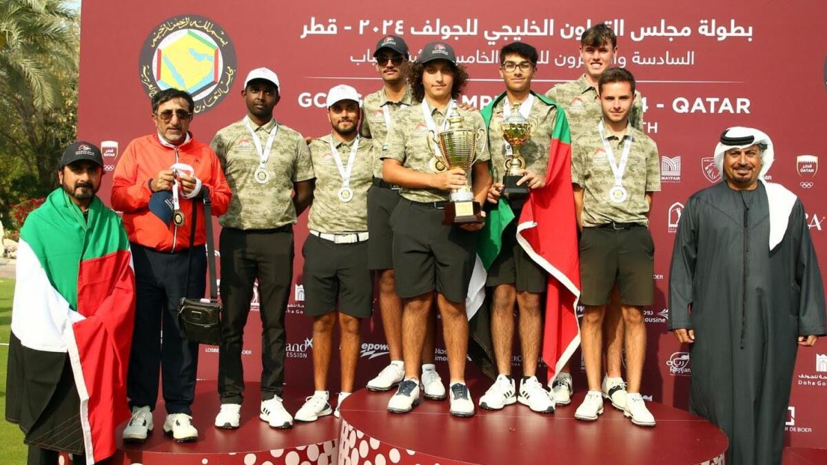 UAE players and officials at the GCC Golf Championships at Doha Golf Club, Qatar. - Supplied photo