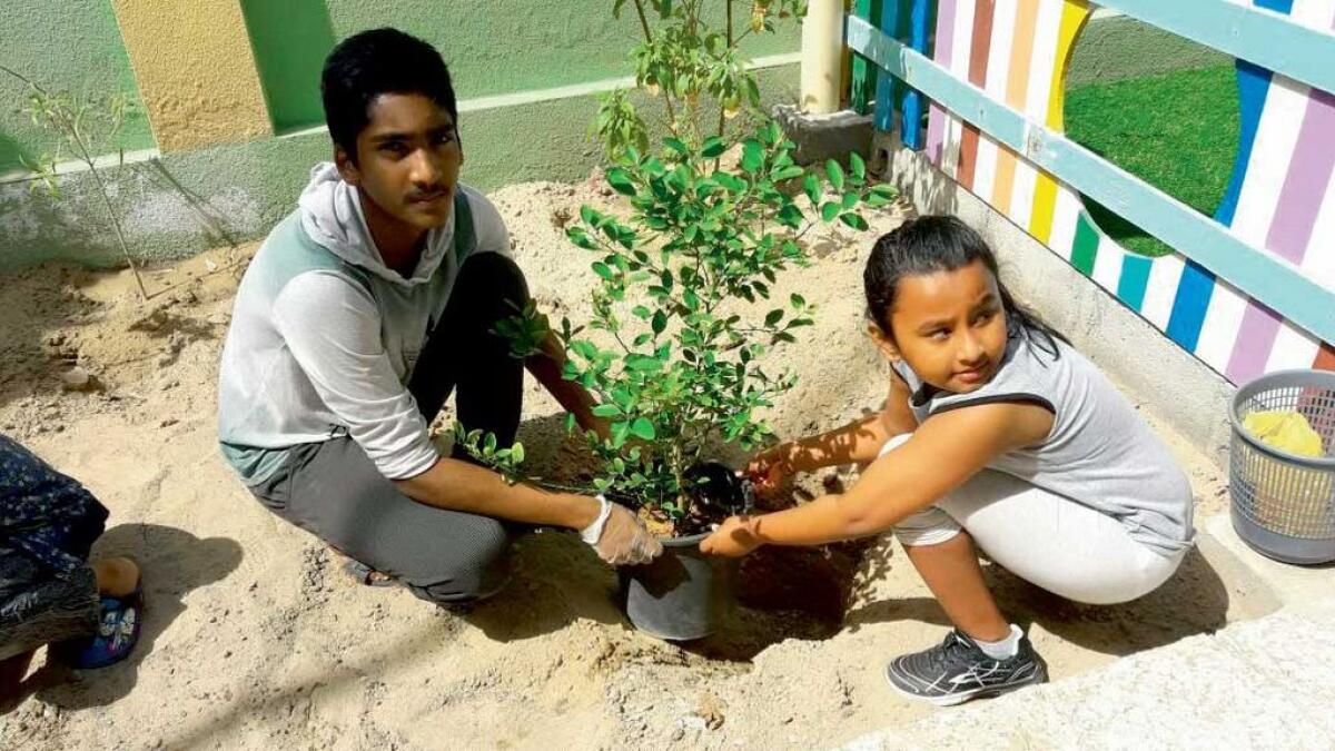 The NGO’s members held a sapling planting drive in kids nurseries