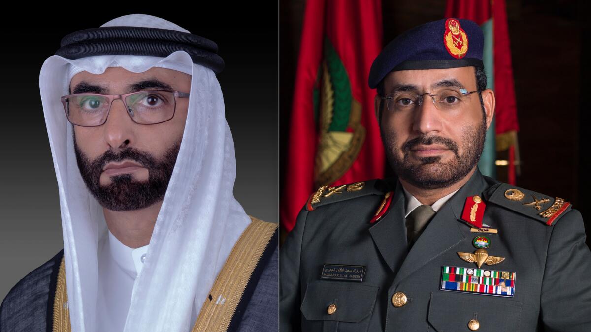 Mohammed Ahmed Al Bowardi and Major-General Staff Mubarak Saeed Ghafan Al Jabri. — Supplied photo