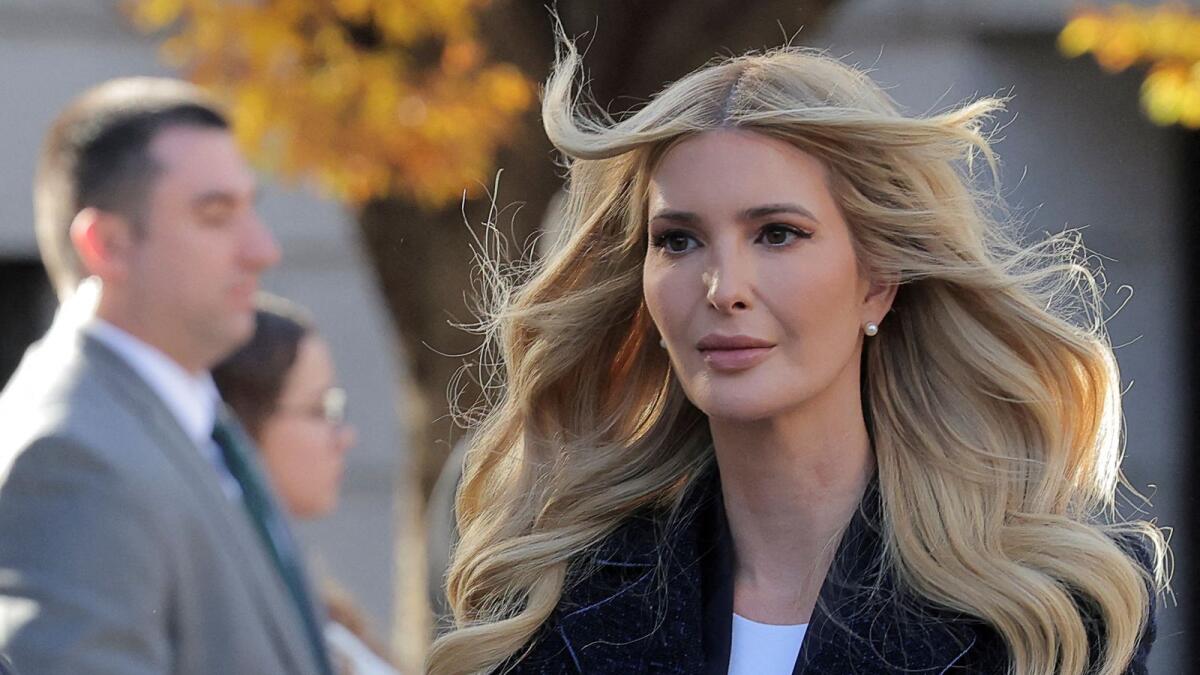 Ivanka Trump attends the Trump Organisation civil fraud trial, at the New York State Supreme Court in the Manhattan borough of New York City on Wednesday. — Reuters